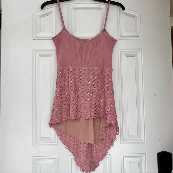 Y2K Bianca Nygard Pink V-Neck Shimmery Top Size S - Picture 4 of 10
